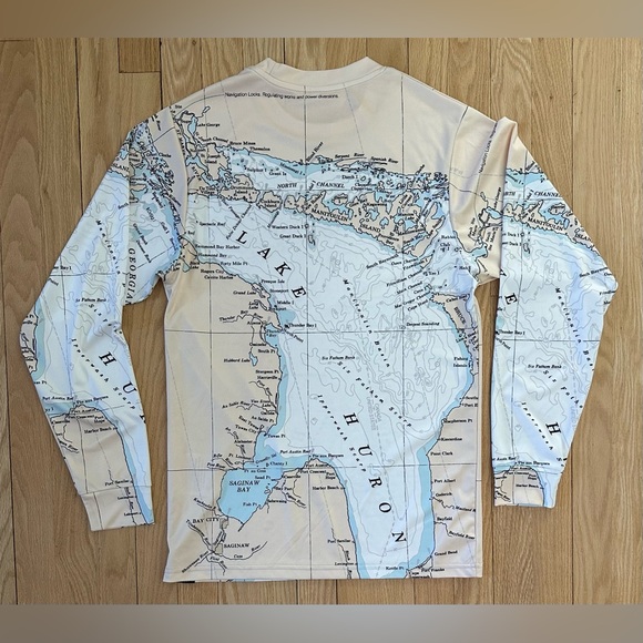 Lake Huron Performance Long Sleeve T-Shirt, Top Deck Gear, NWOT, Men’s Sz Small - Picture 2 of 7